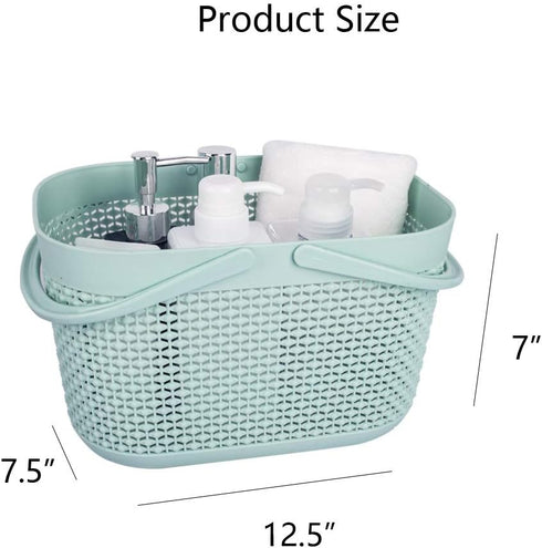 UUJOLY Plastic Organizer Storage Baskets with Handles, Shower Caddy Bins Organizer for Bathroom and kitchen (Blue)...
