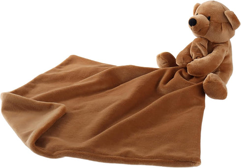 Apricot Lamb Stuffed Animals Security Blanket Brown Teddy Bear Infant Nursery Character Blanket Luxury Snuggler Plush(Brown Bear, 13 Inches)...