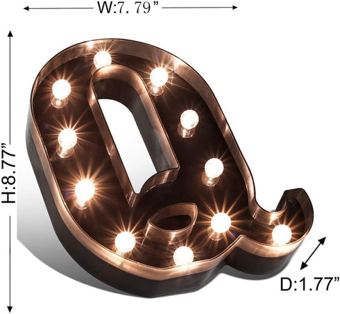 Decorative LED Illuminated Letter Marquee Sign - Alphabet Marquee Letters with Lights for Wedding Birthday Party Christmas Night Light Lamp Home B...