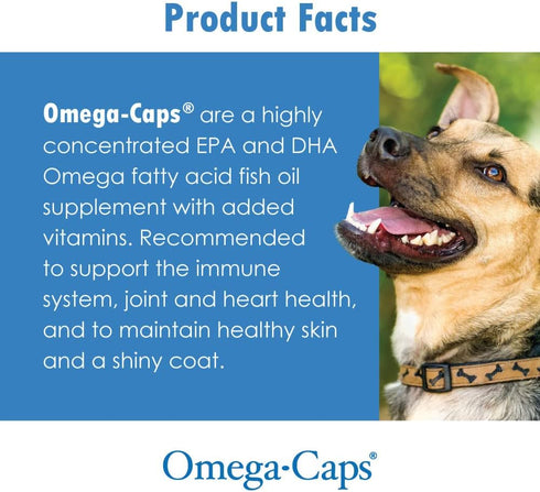 Omega-Caps for Medium Breeds-Vet Formulated for Joint & Heart Health, Healthy Radiant Skin & Coat, Reduces Shedding. Contains Omega 3 for Immune S...