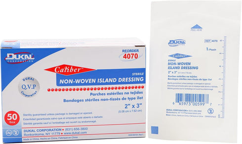 Dukal White Nonwoven Island Dressing Sterile 2 x 3 50 per Box...