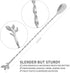 AnSaw Silver 12-Inch Stainless Steel Cocktail Spoon with Leaf Handle - Perfect for Mixing & Layering Drinks in Tall Cups, Bar & Shakers - Durable ...