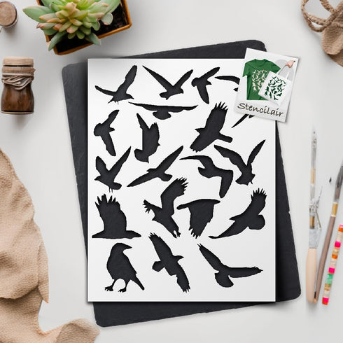 Bird Stencil Template - Reusable 8.5x11 Inches for Painting, Crafts, DIY Arts and Crafts Projects - LIONX...