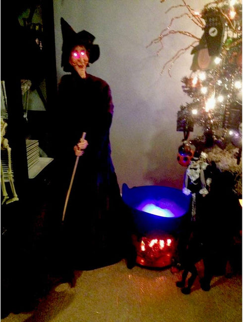 Halloween Party Mist Maker,Ultrasonic Water Pond Fountain Fogger 9 LED Red Yellow and Blue Light Flashes Aluminum Atomizer Air Humidifier for and ...