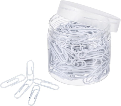 MECCANIXITY Paper Clips Small Size 1.1 Inch Vinyl Coated to Prevent Tearing Pages with Box for Organize Office Home White Count 200...