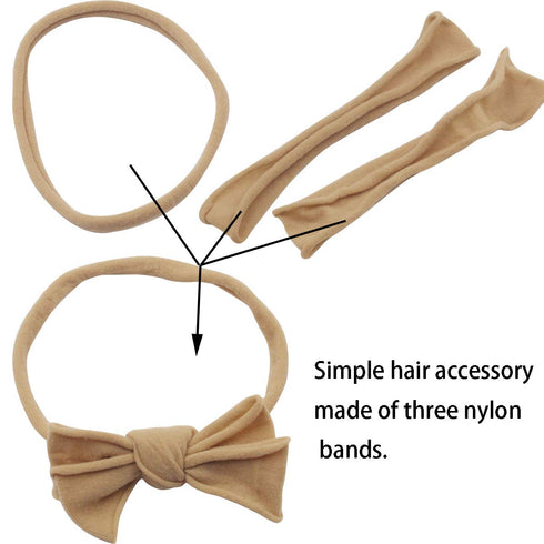 Qearl 60 Pack Soft Stretchy DIY Nylon Headbands Hair Bands Bows DIY Accessory for Newborn Baby Girls with Box...