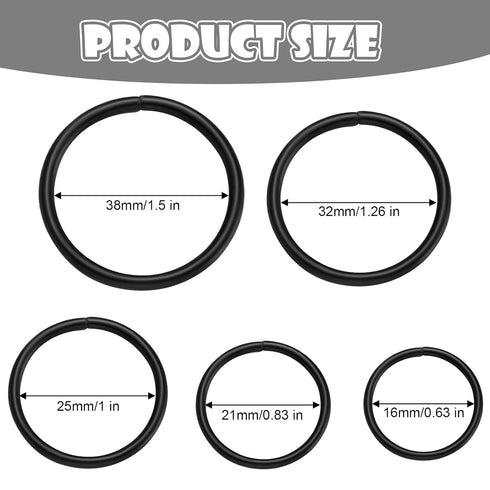 35 Pieces Metal O Ring Multi-Purpose Metal O Ring Non-Welded O Ring Round Metal Key Ring for Keychains Macrame Dog Leashes Camping Belt Hardware B...