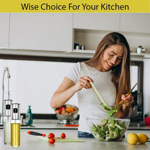 Kraftly Oil Sprayer for Cooking, Stainless Steel Olive Oil Sprayer & Portable for Use, Olive Oil Spray Bottle for Baking, Salad Making, Cooking, B...