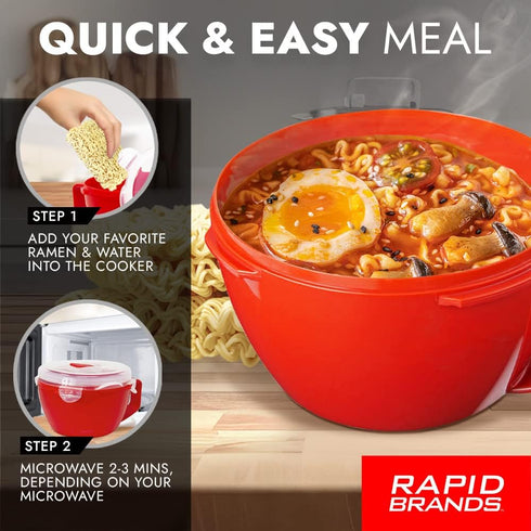 Rapid Soup Mug | Microwaveable Soup & Noodle Cooker | Enjoy Hot Soups Anytime | Ideal for Dorm, Small Kitchen, or Office | Dishwasher-Safe, Microw...