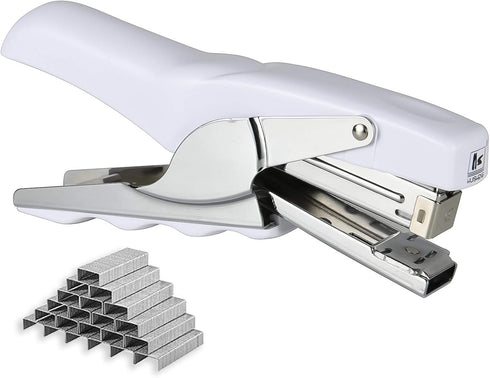 Stapler with 1000 Staples-Plier Stapler Save 60% Power,Good for Stapling at Home School or Warehouse (white)...