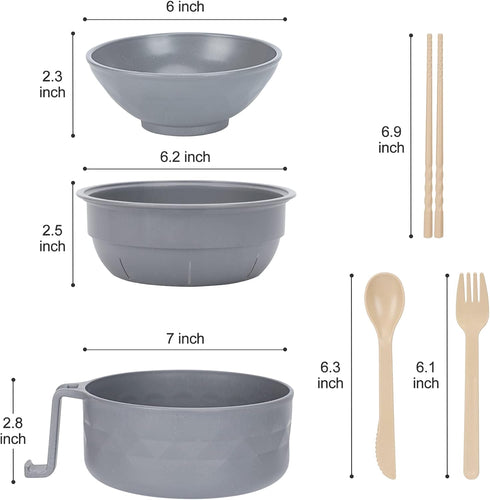 Microwave Ramen Cooker,Ramen Bowl With Chopsticks and Spoon,For Office College Dorm Room Essentials Instant Lunch Ideal for Shin and Buldak Ramen ...