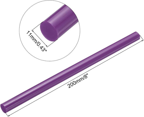 uxcell 20pcs Hot Glue Sticks for Glue Gun 11mm/0.43-inch x 8-inch Mini Hot Melt Adhesive Glue Stick Purple...