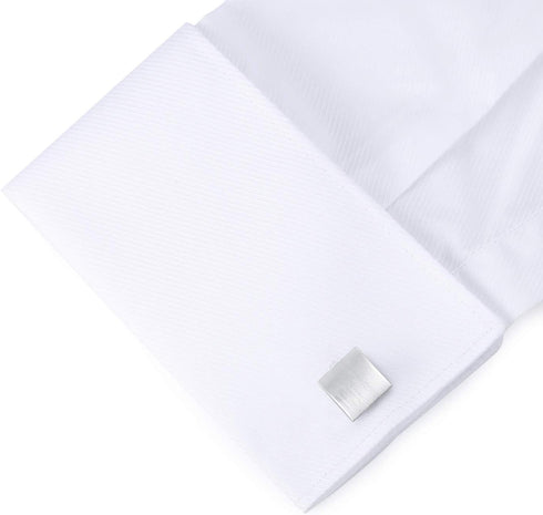 HONEY BEAR Square Cufflinks for Mens Shirt Business Wedding Gift Silver...