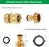 Garden Hose Quick Connectors 6 Set, Solid Brass 3/4 Inch Thread Fitting, Water Hose Connectors Garden Hose Disconnect 3/4" GHT, No-Leak Male Femal...