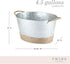 Twine Seaside Jute Rope Wrapped Farmhouse Galvanized Ice Metal Beverage Tub, Wine, Beer Bottle Bucket, 4.5 Gallons...