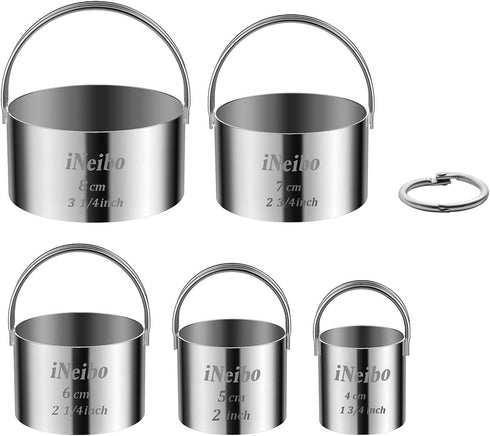 iNeibo Biscuit Cutter Set, Cookie Cutter, Round Shape Circle Scone Cutters, Pastry Dough Baking Cutter, Shapes Pastry Cutter for Dumpling Skin Cut...