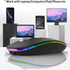 TENMOS Wireless Bluetooth Mouse, LED Slim (Bluetooth 5.1/5.0 + USB) 2.4GHz Rechargeable Silent Bluetooth Wireless Mouse with Type C Adapter for La...