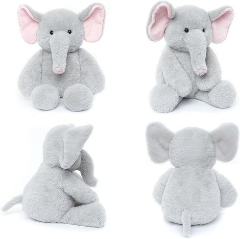 Elephant Teddy Bear Stuffed Animals Plush Elephant Toys with Pink Ears Nose for Girls Boys Kids Babies Shower Bedtime Gifts, 15.7"...