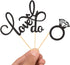 48 Pcs Black Glitter Diamond Ring Cupcake Toppers Love I Do Cake Picks for Wedding Engagement Party Decorations...