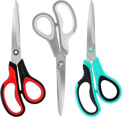 Scissors, Huhuhero 8.7" Multipurpose Scissors Heavy Duty, Titanium Sharp Scissors for Office Home Sewing High School Students, Comfort Grip Handle...