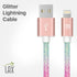 LAX Gadgets USB A to Lightning Cable - Glitter Apple MFI Certified Lightning Cable for iPhone, iPad, iPod - Durable Nylon Braided Fast Charging Ca...