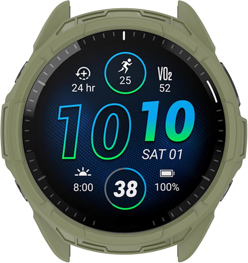 2Pack Soft TPU Case Cover (Black+Green) Compatible with Garmin Forerunner965 Running Smartwatch Protective Case Intended for Forerunner 965 Watch ...