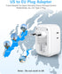 European Travel Plug Adapter, LENCENT International Type-C Foldable Power Plug with 4 Outlets, USB C Charger Adaptor, US to Most of Europe EU Icel...