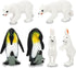 ONEST 25 Pieces Mini Arctic Animals Figurines Set Polar Animal Toys Plastic Arctic Tundra Deer Toy Animal Small White Bear Arctic Fox for Kids Bir...