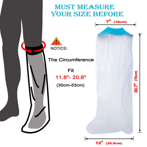 Asunby Cast Covers for Shower Leg Adult Waterproof full Leg Protector Shower Bandage Wound Showering for Broken Leg Knee Foot Ankle Wound Burns Ca...