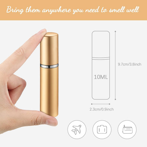 14 Pieces Travel Perfume Mini Refillable Spray Perfume Bottle Portable Perfume Bottle with 10 Pieces Perfume Refill Pump Perfume Dispenser Pump Tr...