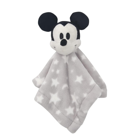 Lambs & Ivy Disney Baby Mickey Mouse Gray Stars Security Blanket/Lovey...