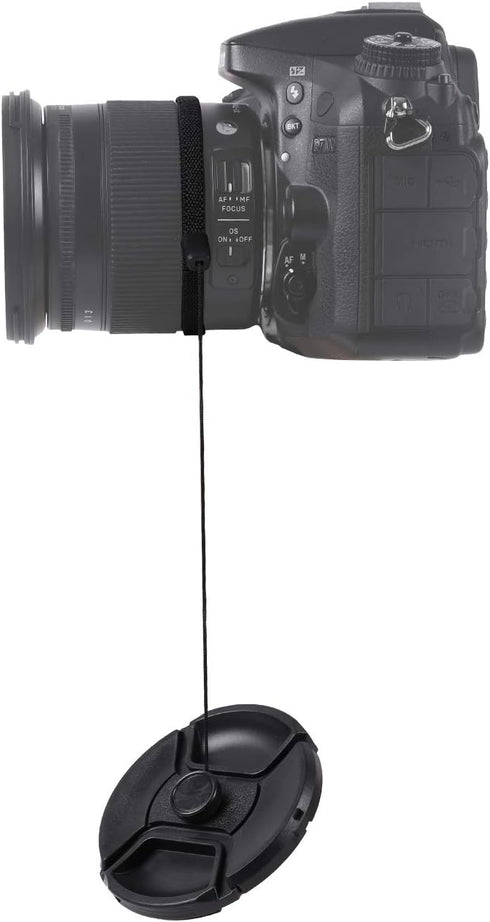 2 Pack 55mm Snap-On Center-Pinch Lens Cap, Extra Strong Springs, Camera Lens Cover, Made from 100% Recycled Plastic - Compatible with Nikon, Canon...