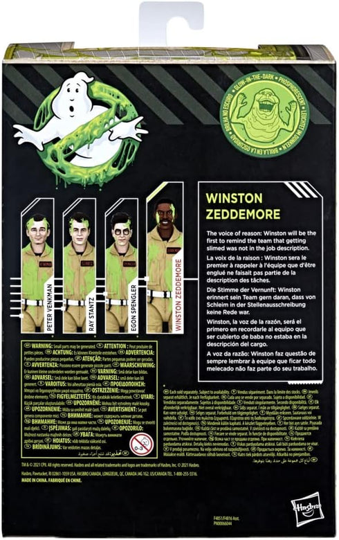 Hasbro Ghostbusters Plasma Series Glow-in-The-Dark Winston Zeddemore Toy 15-Cm-Scale Collectible Classic 1984 Figure, Ages 4 and Up, Multicolor, F...