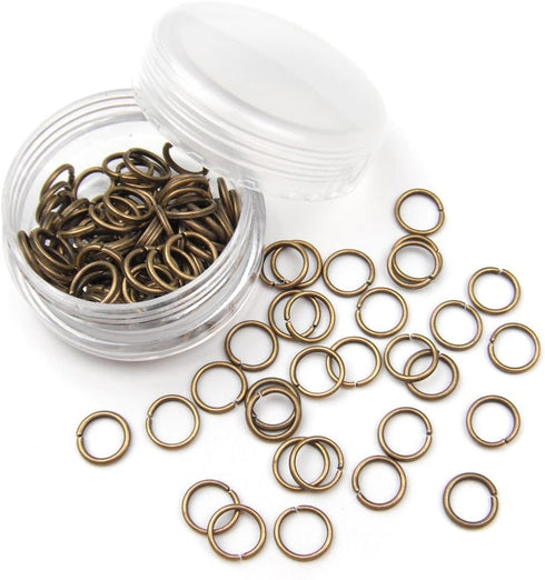 ALL in ONE 16 Gram/100pcs 8mm Antique Bronze Plated Open Jump Ring with Storage Box...
