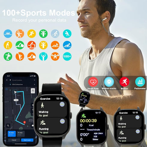 Smart Watch Smartwatch 2.02" Large Display, Fitness Call Music Password Lock Screen Waterproof, Smart Watches Mens Women for Android iOS...