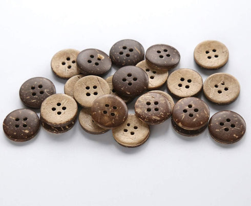 Coconut Shell Buttons Size 13/16 Inch (20mm) 4 Holes Coconut Button for Garment Sewing or DIY Crafts Pack of 100pcs...
