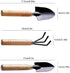 Garden Tool Set - Minature Steel Gardening Hand Tools Kit with Ergonomic Wooden Handles | Includes Trowel, Transplanter, Cultivator | Perfect Gard...