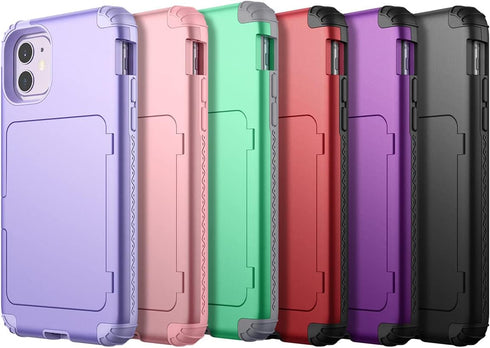 WeLoveCase iPhone 11 Wallet Case for Women Defender Credit Card Holder Cover with Hidden Mirror Three Layer Shockproof Heavy Duty Protection All-R...