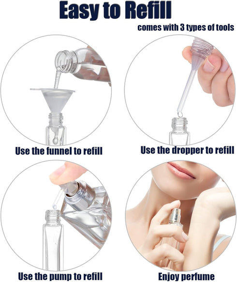 Lil Ray 10ml Perfume Atomizer for Men & Women. Refillable Glass Spray Bottle. Portable Fragrance Bottle for Travel,Party (6PCS)...