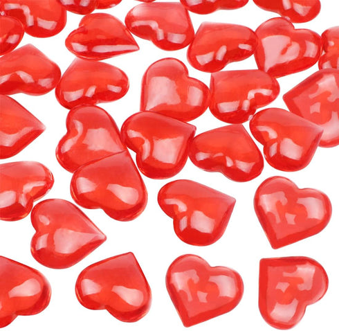 Fangoo 110 Pieces Red Acrylic Heart Red Heart Gems for Valentine's Day Decorations Vase Filler Table Scatter Engagement Wedding Home Decorations(B...
