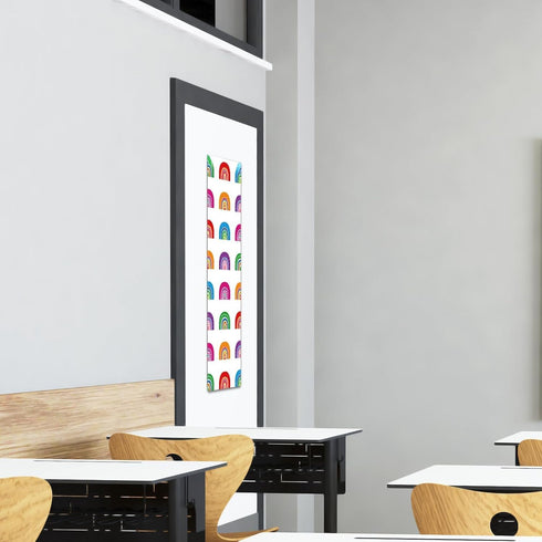 clothmile 2 Pcs Classroom Door Window Cover Rainbow Classroom Door Window Cover 8 X 36 Inches Blackout Lockdown Shades for Glass Doors Window Cove...