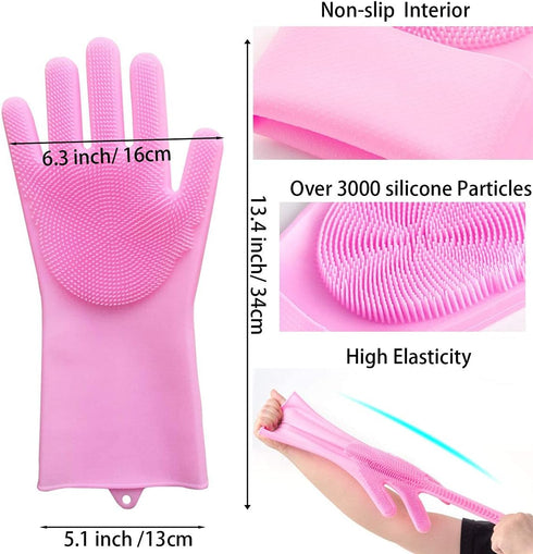 Sene Pet Grooming Gloves, Silicone Gloves Dog Bathing Supplies Hair Removal Gloves, High Density Teeth Bathing Shampoo Shedding Bath Brush Scrubbe...