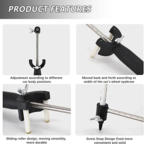 Car Wheel Eyebrow Parallel Scriber, Auto Body Line Marker Tool with Scale, Adjustable Wheel Arch Parallel Scriber for Auto Sheet Metal Dent Repair...