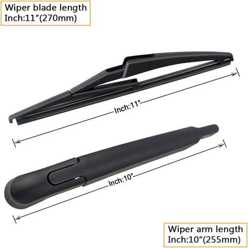 Rear Windshield Wiper Arm Blade Replacement for Jeep Renegade 2015-2019 -High Performance Original Equipment Replacement OE:68256590AA...