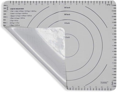 Silicone Rolling Mat - Premium Kitchen Pastry Mat for Rolling and Baking Prep - Great for Making Dough, Pastries, Pizza and Pie...