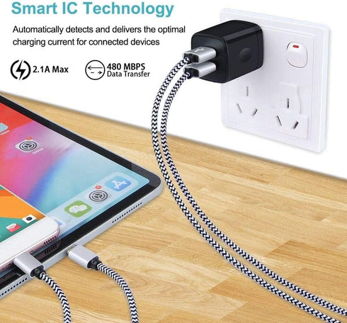 USB Wall Charger, Charger Block, 3 Pack 2.4A Dual Port Charging Block charger Cube Power Adapter CHARGER for iPhone 16 15 14 13 12 11 Pro Max XS X...