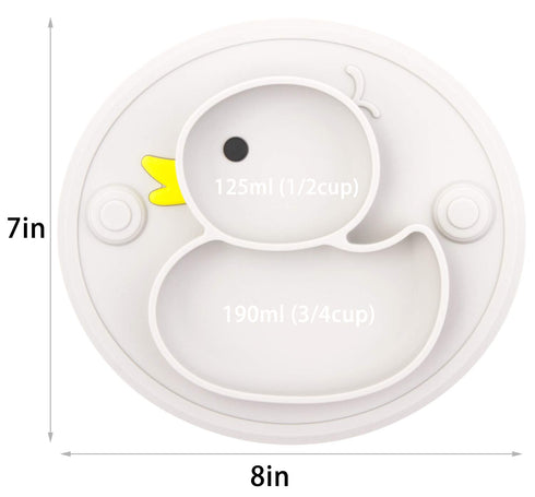 Baby Plate Silicone Toddler Plates Suction Placemat Divided Dishes for Kids and Infants One-Piece Strong Suction, BPA Free, Microwave Dishwasher S...