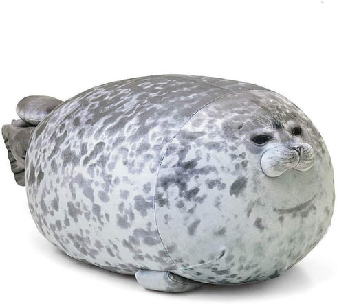Cute Blob Seal Pillow, Chubby Seal Plush Hug Pillow Soft Stuffed Animal Toy (Gray,11.5")...