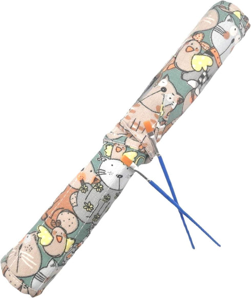 Paint Brush Holder Art Supplies, Artist Paint Brush & Storage Organizer Roll-Up Case Bag, Protect Acrylic Oil Watercolor Paintbrushes (Kitten 22 S...