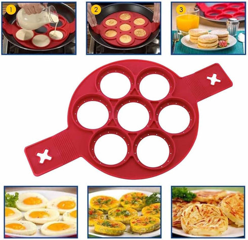 Flip N Cook Silicone Pancake Mold, Flip'n'cook Pancake, Flip and Cook Pancake Maker, Flip and Cook Silicone Pancake Maker, Flip'n'cook Silicone Pa...